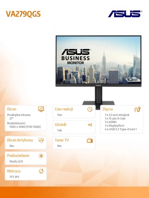 Monitor 27" VA279QGS