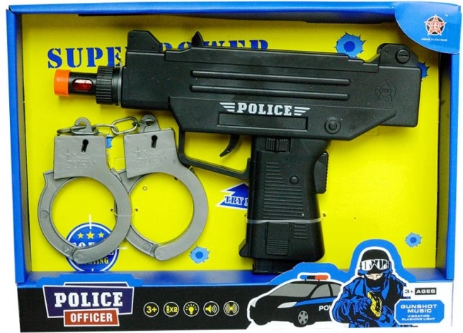 Pistolă de poliție cu cătușe – set pentru copii mici polițiști