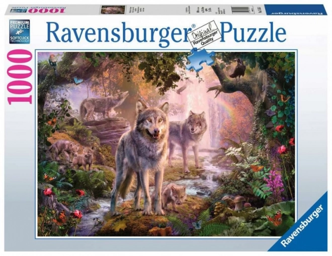 Puzzle Ravensburger Familie de lupi vara 1000 piese