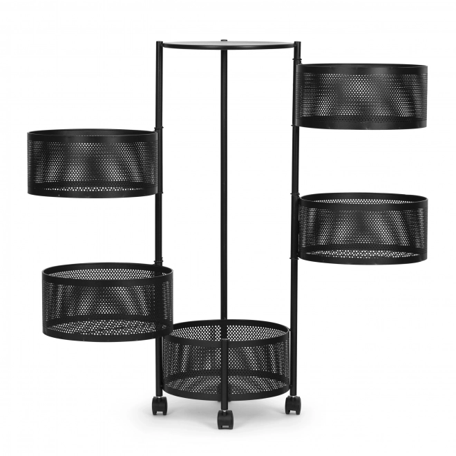 Organizator bucătărie cu etajere rotative, 5 nivele, metal, ModernHome