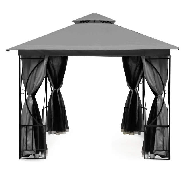 Cort de pavilon de grădină 2în1 cu pereți și plasă anti-insecte 3x3