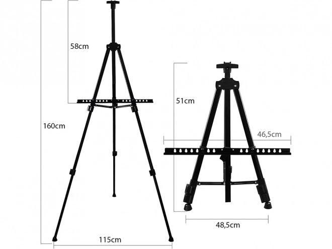 Stativ Pictură Aluminiu 160 cm cu Husă