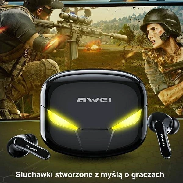 Căști Bluetooth T35 TWS pentru Gaming, Negru