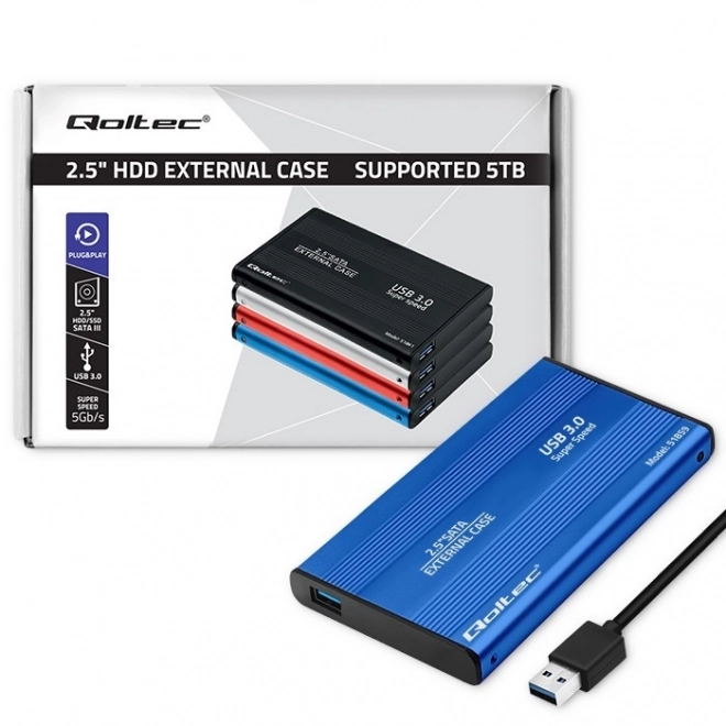 Carcasă externă pentru HDD/SSD 2.5" SATA3 USB 3.0 Albastru