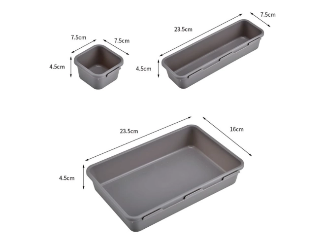 Set de organizatoare din plastic pentru obiecte mici