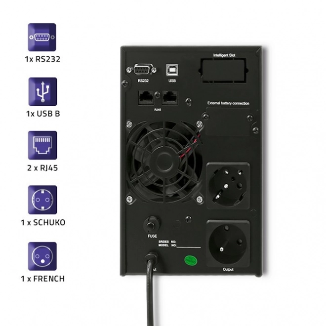 Zasilator UPS pur ondă sinusoida curată 1KVA 800W cu ecran LCD și USB