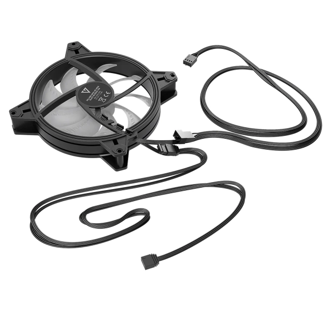 Ventilator negru ARGB silențios 140 mm cu palete inverse