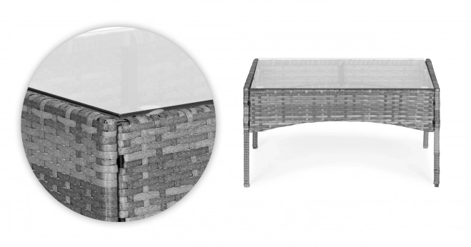 Set de mobilier de grădină din ratan sintetic - bancă, masă, scaune gri MultiGarden