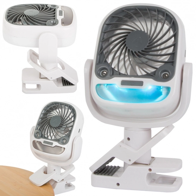 Ventilator USB de masă cu iluminare RGB și umidificator 2 în 1
