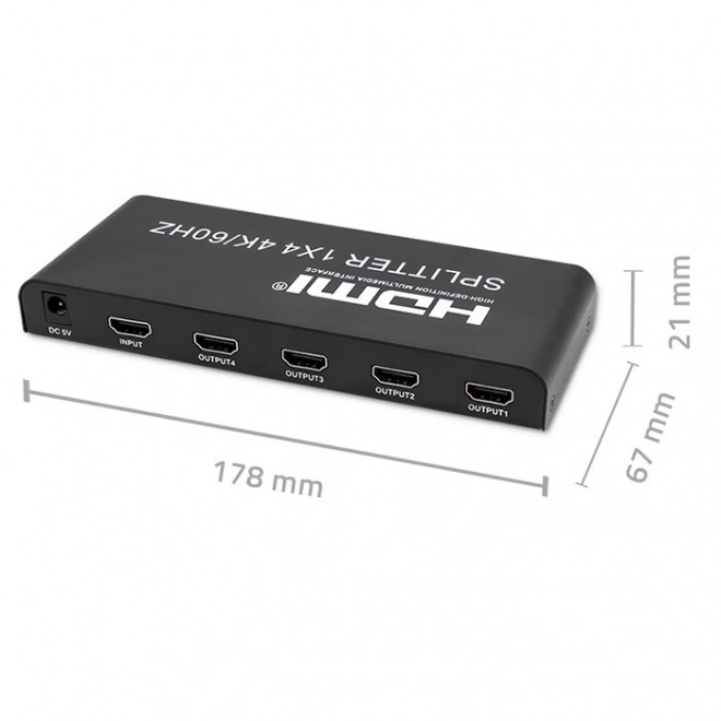Splitter HDMI activ 4 porturi 4K