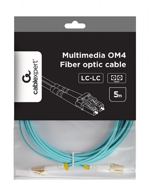 Cablu fibră optică multicomod duplex OM4, LC/LC, 5m