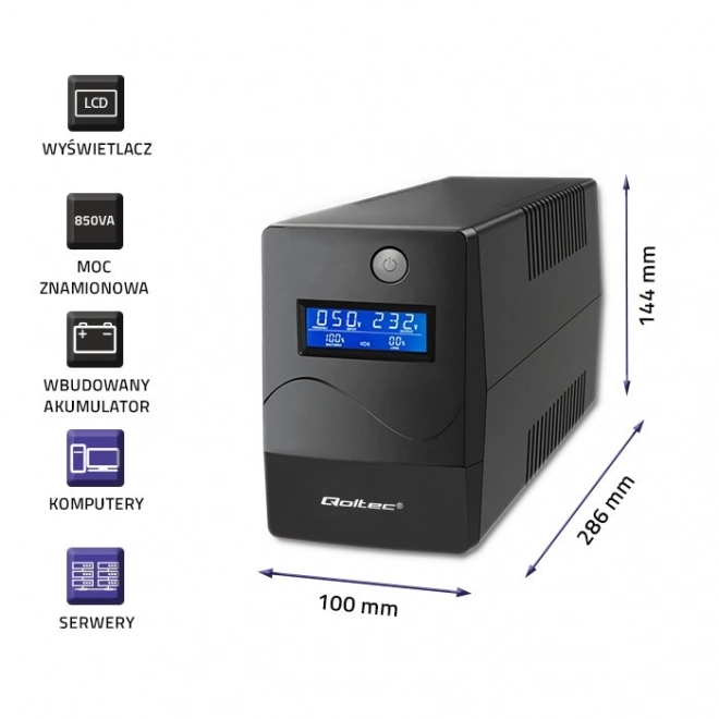 Zasilator UPS Monolith 850VA 480W cu LCD și USB
