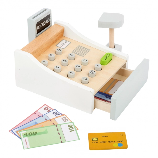 Casă de marcat albă cu accesorii pentru copii
