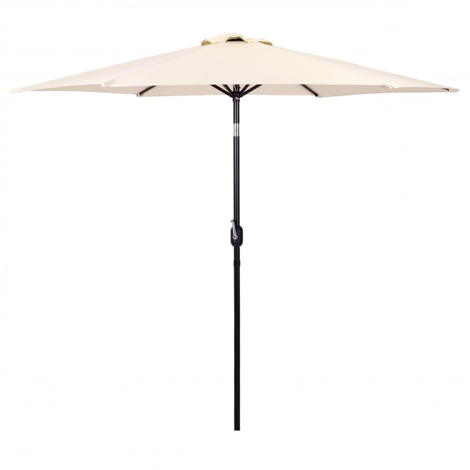 Umbrelă de grădină mare înclinată, cu manivelă, 6 spițe, bej, 270 cm