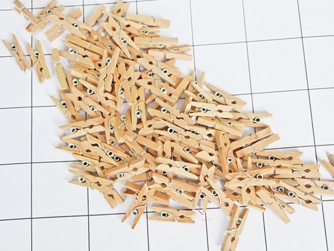 Mini cârlige de lemn pentru rufe 2,5 cm 100 bucăți