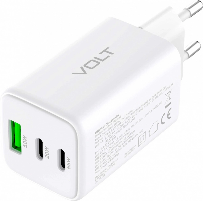 Încărcător de rețea cu 3 USB și 65W Power Delivery