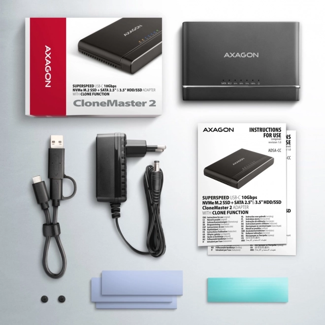 Adaptor USB-C 10 Gbps pentru clonare SSD și HDD