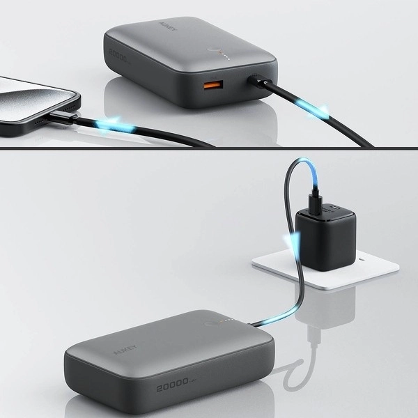Mini powerbank Aukey cu capacitate de 20000mAh cu încărcare rapidă QC 3.0
