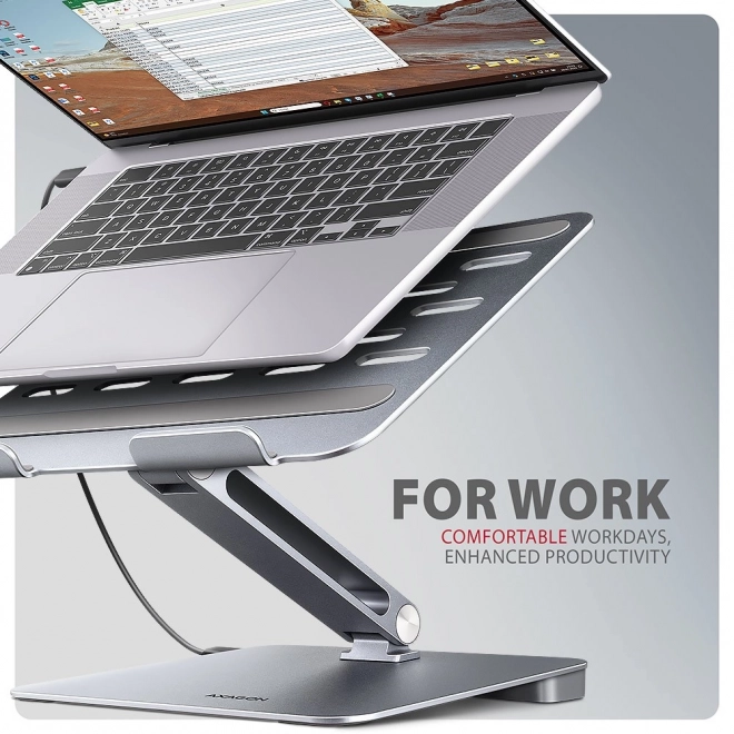 Hub multifuncțional cu suport Axagon 7in1 pentru laptopuri de 10"-16"