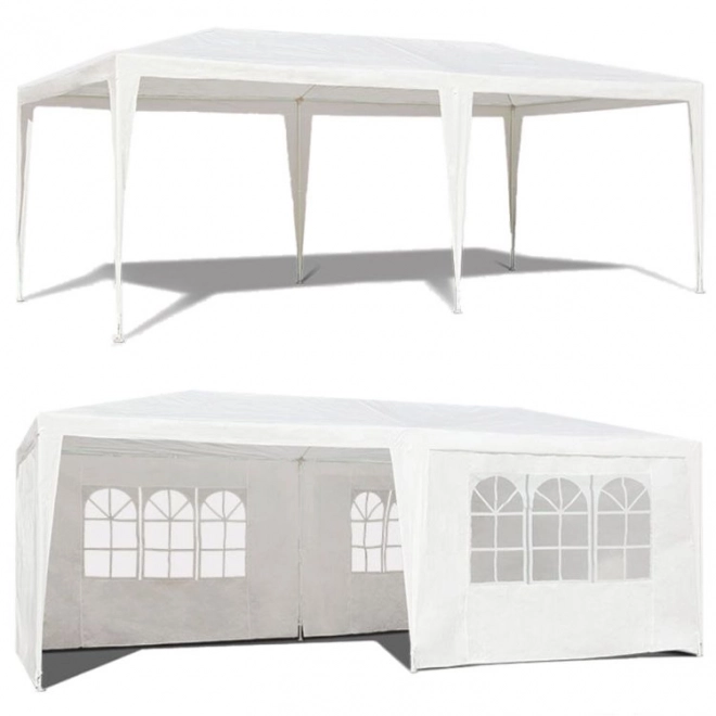Pavilion Grădină 3x6 m cu 6 Pereți Alb MultiGarden