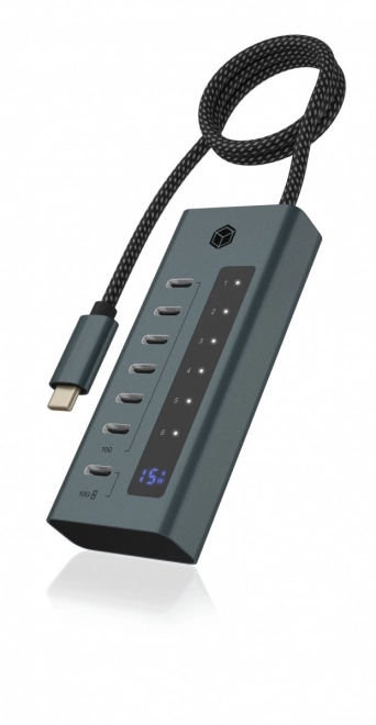 Hub cu 7 porturi USB 3.2 Type-C cu afișaj