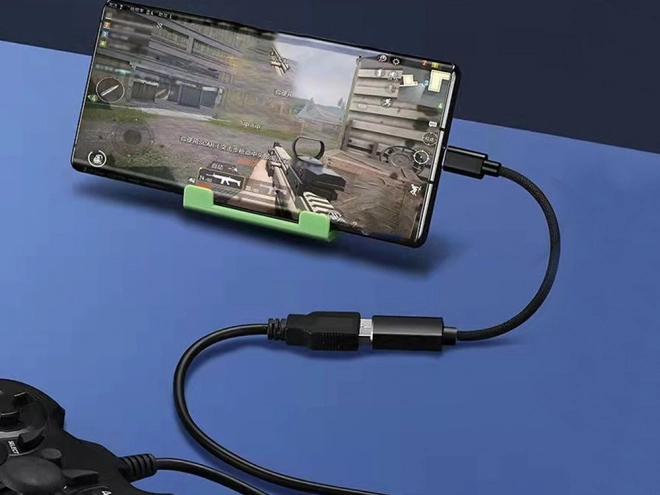 Adaptor USB-C la USB-A 3.0 OTG cu cablu împletit
