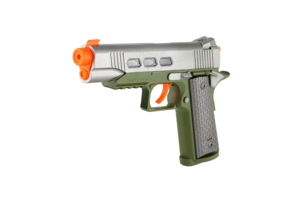 Pistolă cu accesorii din plastic pe baterii cu sunet și lumină în cutie 25x25x4cm
