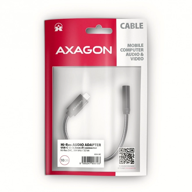 Adaptor audio USB-C cu DAC Axagon Hi-Res