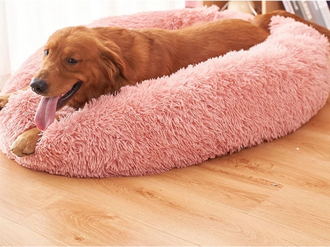 Pisică pufoasă pat moale canapea pernă 80 cm – Roz