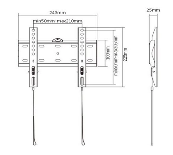 Suport fix de perete pentru televizor 23-42 inch 30 kg