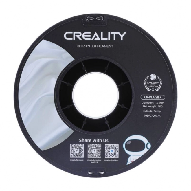 Filament PLA mătase alb Creality