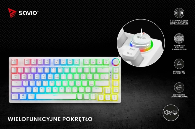 Tastatură mecanică wireless Phenix White cu Gateron Red Pro Pudding