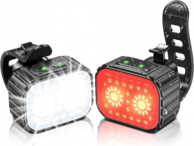 Set lumini LED pentru bicicletă față și spate, reîncărcabile USB