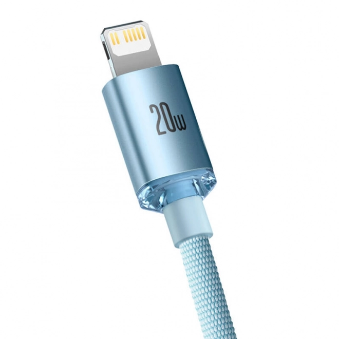 Cablu USB-C la iP Baseus Crystal Shine, 20W, 2m (albastru)