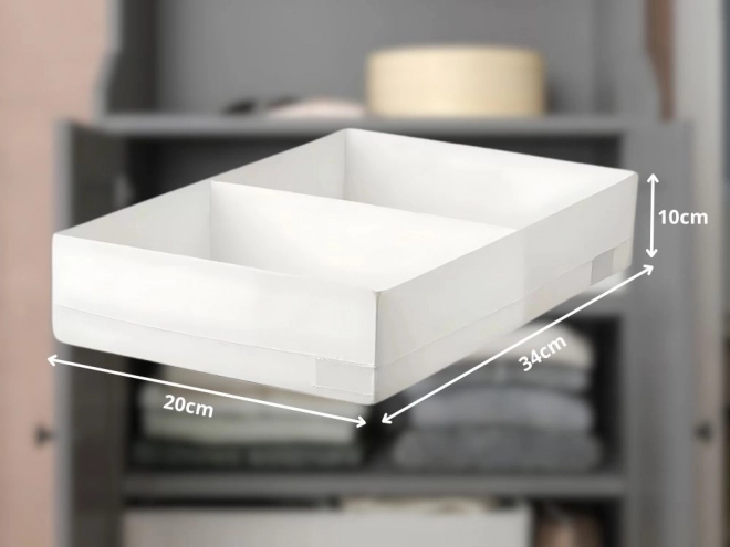 Organizator textil alb cu despărțitor pentru îmbrăcăminte