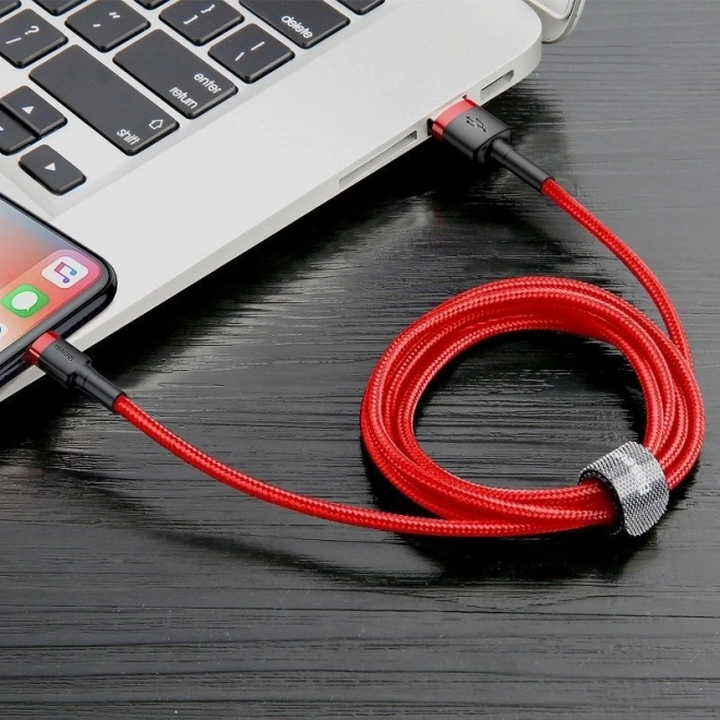 Cablu USB Lightning Baseus Cafule, 3m, 2A, roșu