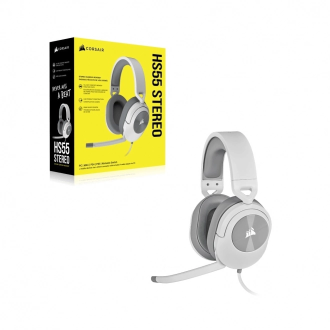 Căști stereo albe HS55