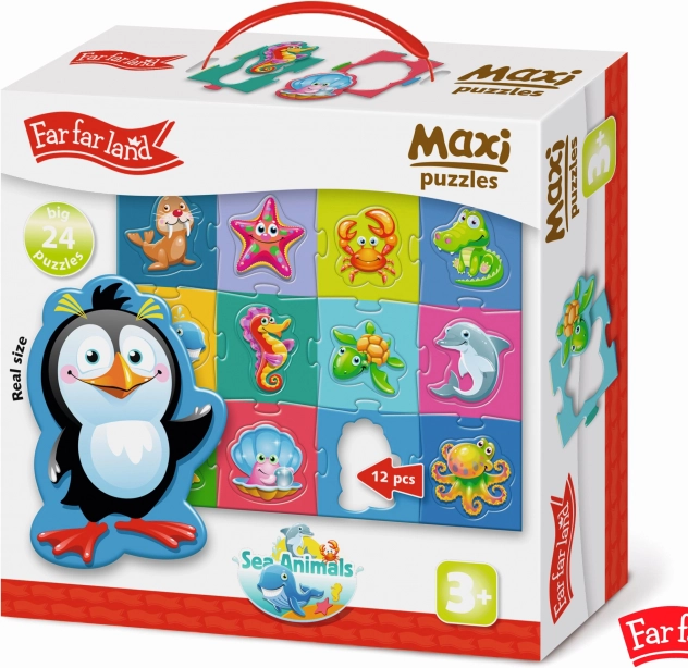 Far Far Land maxi puzzle Animale marine 24 piese