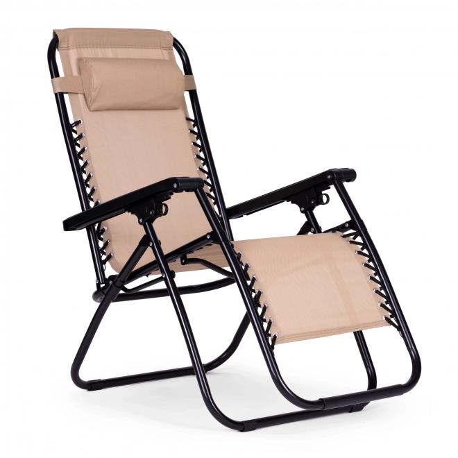 Scaun de grădină cu spătar reglabil - bej ZERO GRAVITY ModernHome