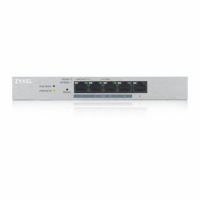 Switch inteligent ZyXEL cu 5 porturi Gigabit și 4 porturi POE