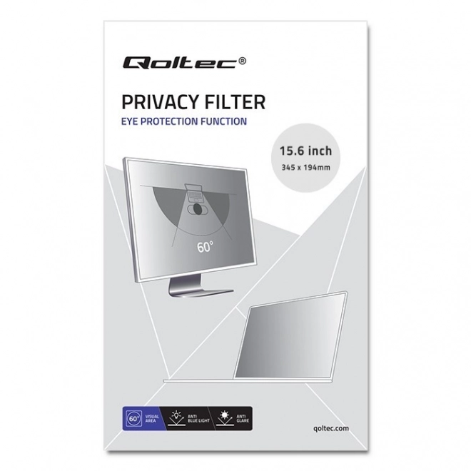 Filtru de confidențialitate Qoltec pentru laptop de 15,6 inch