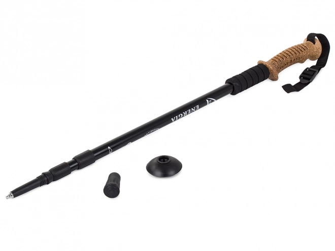 Baston nordic walking cu mâner din plută – Negre