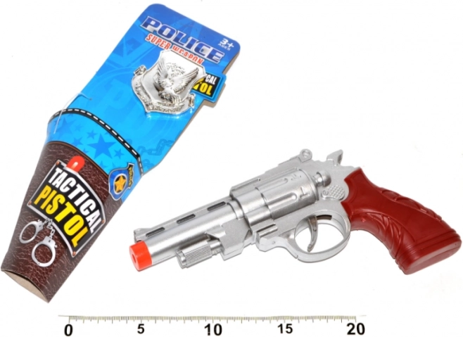 Pistolă de poliție cu insignă 22 cm – jucărie pentru copii