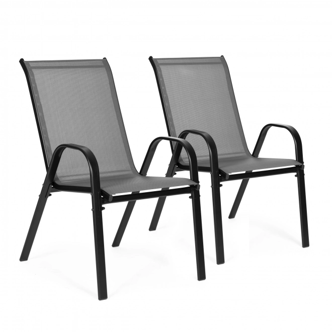 Set de scaune de grădină pentru terasă, balcon, culoare gri