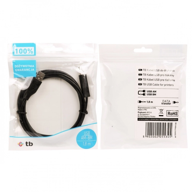 Cablu USB AM-BM lungime 1.8 metri negru