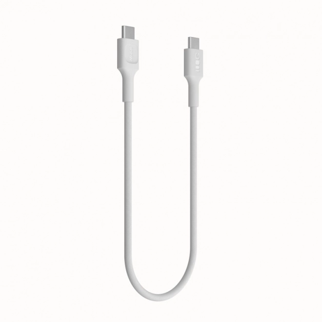 Cablu USB-C la USB-C PowerStream 100W alb împletit 1,2m