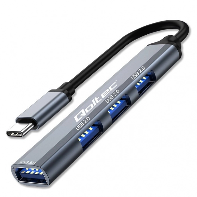 Hub USB-C 4 în 1 de la Qoltec