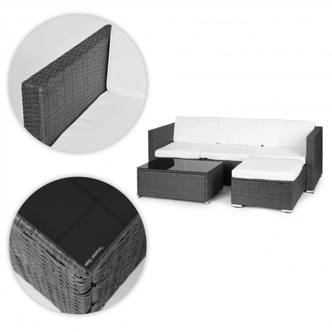 Set de canapea și masă modulară din ratan gri MultiGarden