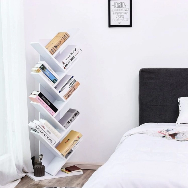 Bibliotecă albă modernă din lemn