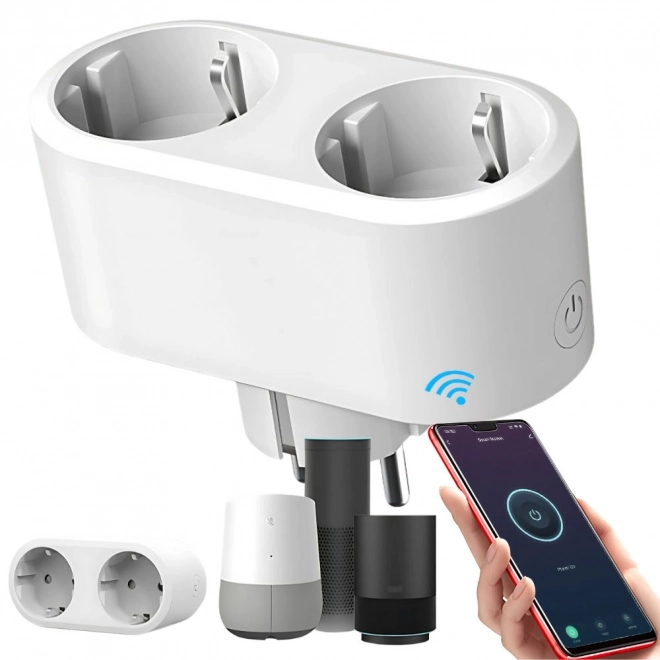 Priză inteligentă wifi dublă cu temporizator 16A